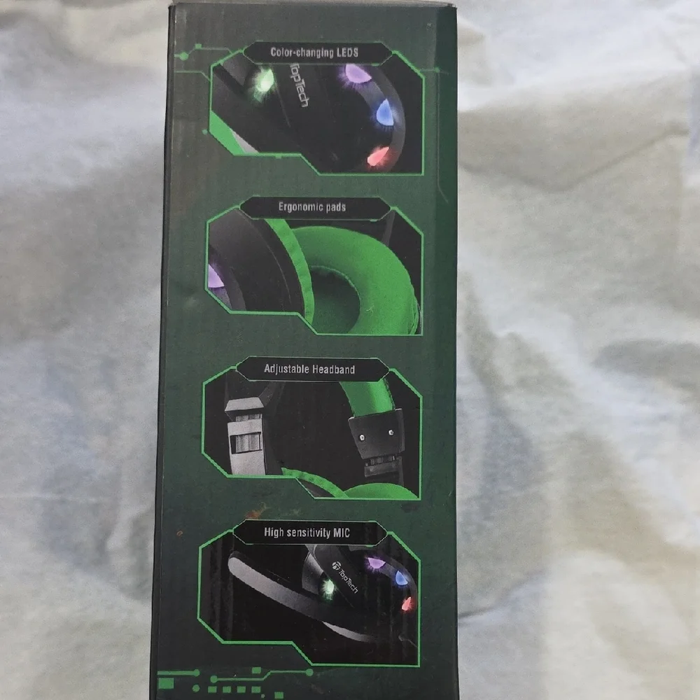 TopTech Green Gaming Headphones